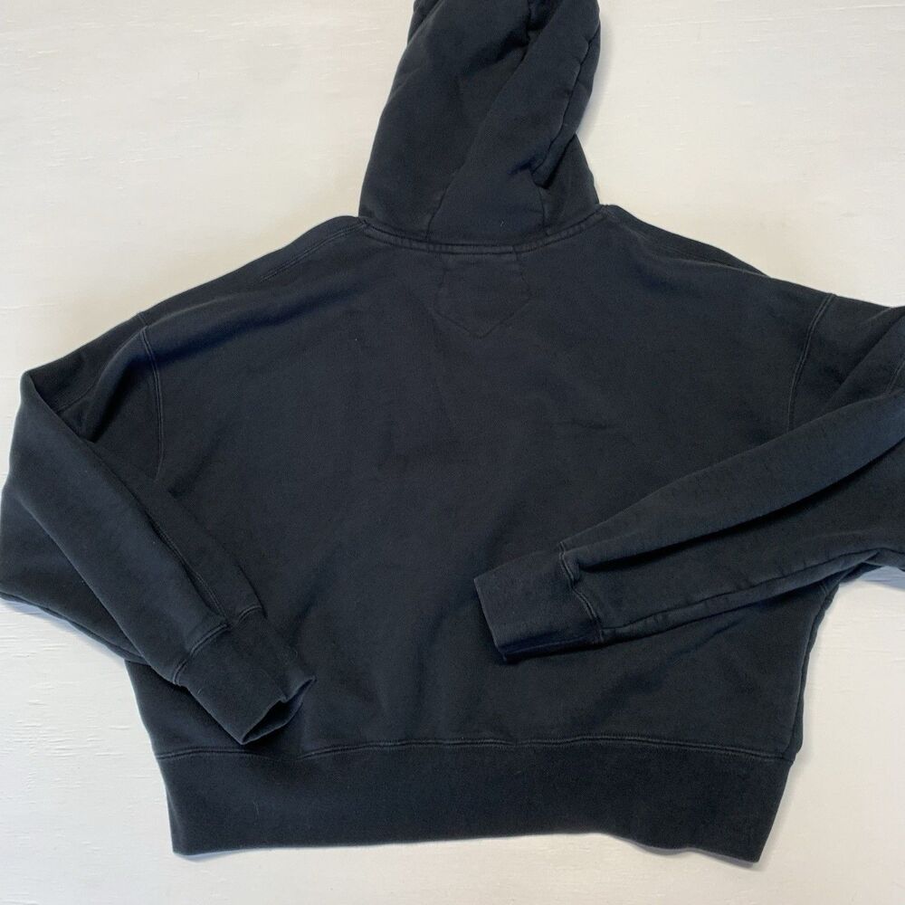 Jordan Hoodie Womens Crop L Black Loose Fit Pullover Sweater Sweatshirt - Picture 12 of 14